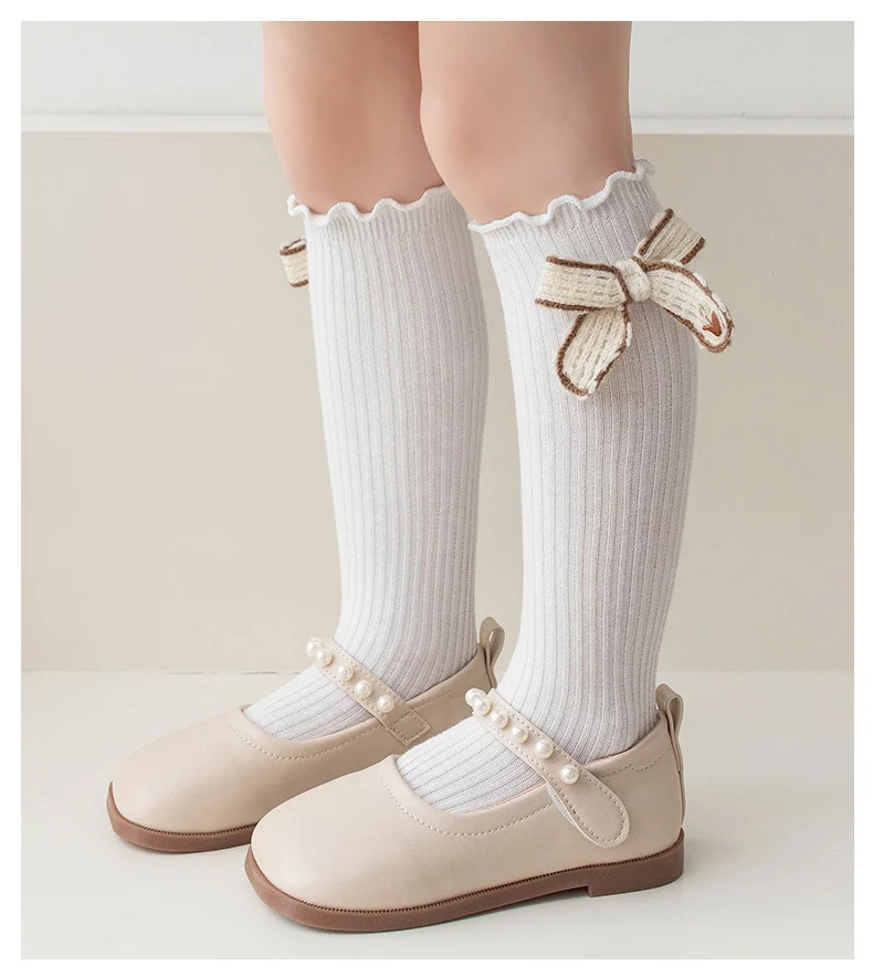 Calze Con Pizzo Contrasto Calze Al Ginocchio Per Bambini Paia