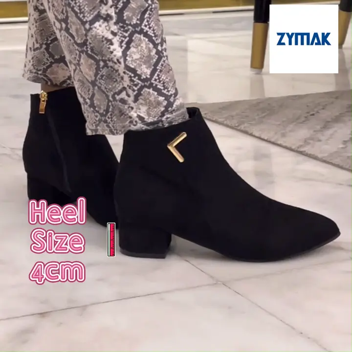 Ladies Boot Shoes For Girls Women Boots Zymak WB12 Stylish Black Color All Season Ankle Boots