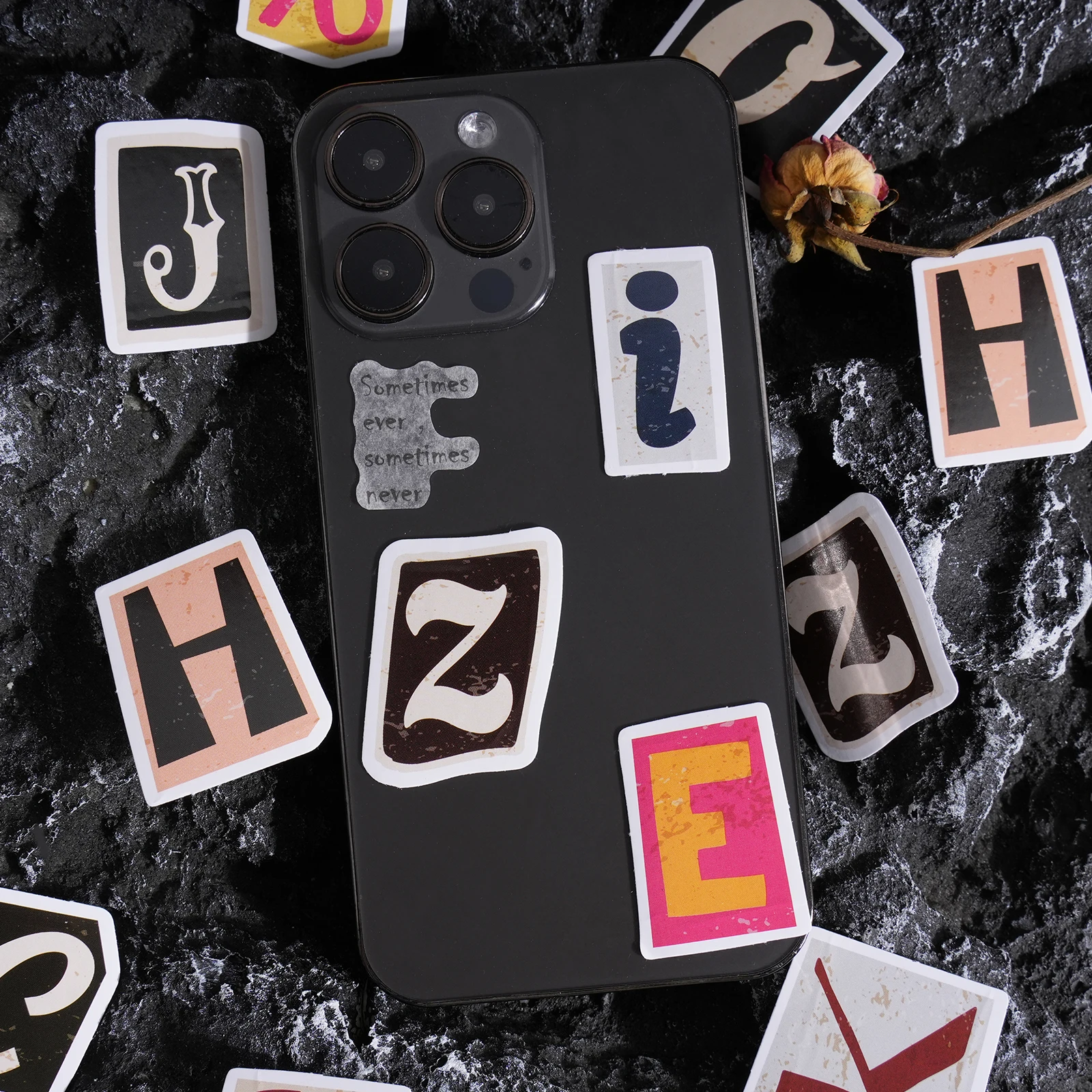 A-Z Vintage letter Stickers Mini boxed Adhesive Diy Sticker Gift Sealing Decorative Scrapbooking material 52 pcs