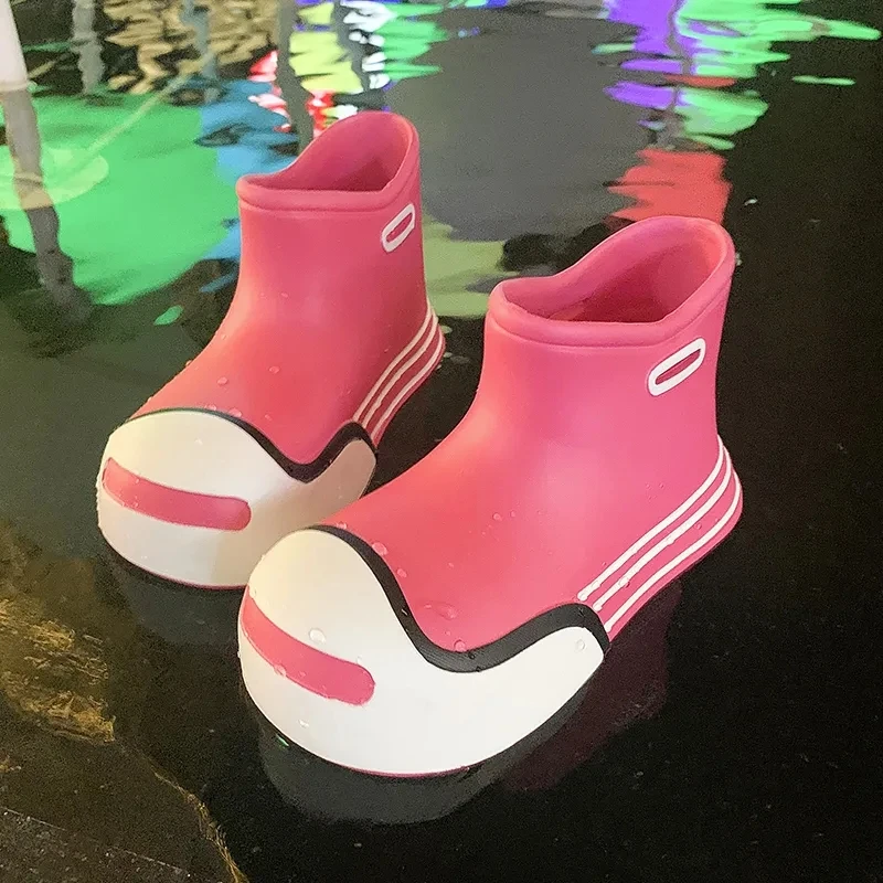 New Kids Rain Boots Girls Fashion Children's Boys Ankle EVA Waterproof Boots Outfits Rubber Water Shoes Rainboots Spring Autumn