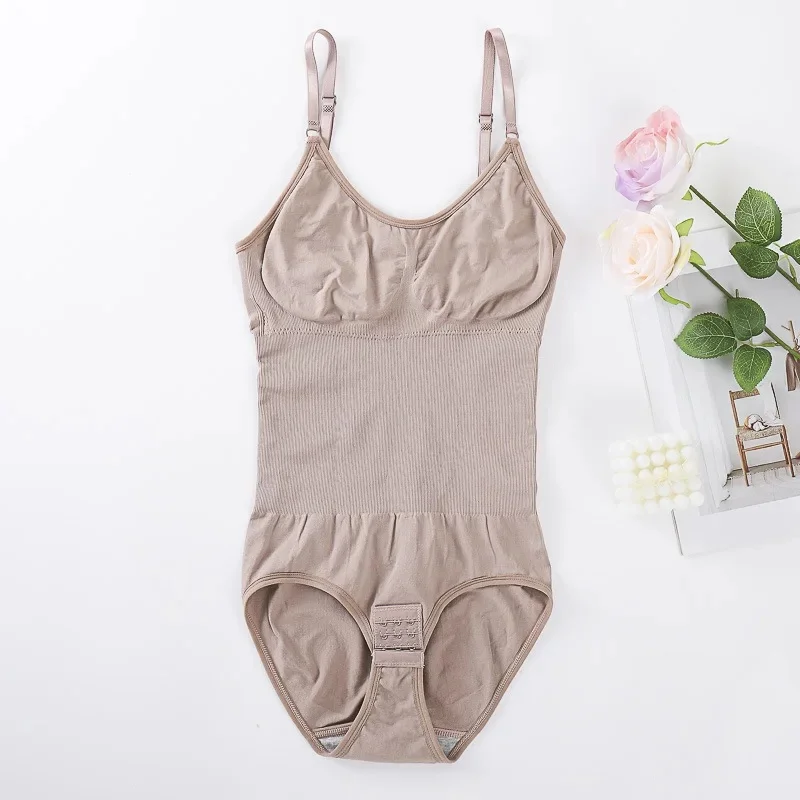 Slimming Shapewear Bodysuit Women's Thin Tightening Underwear with Chest Pad Hip Lifting Body Control Summer Lightweight