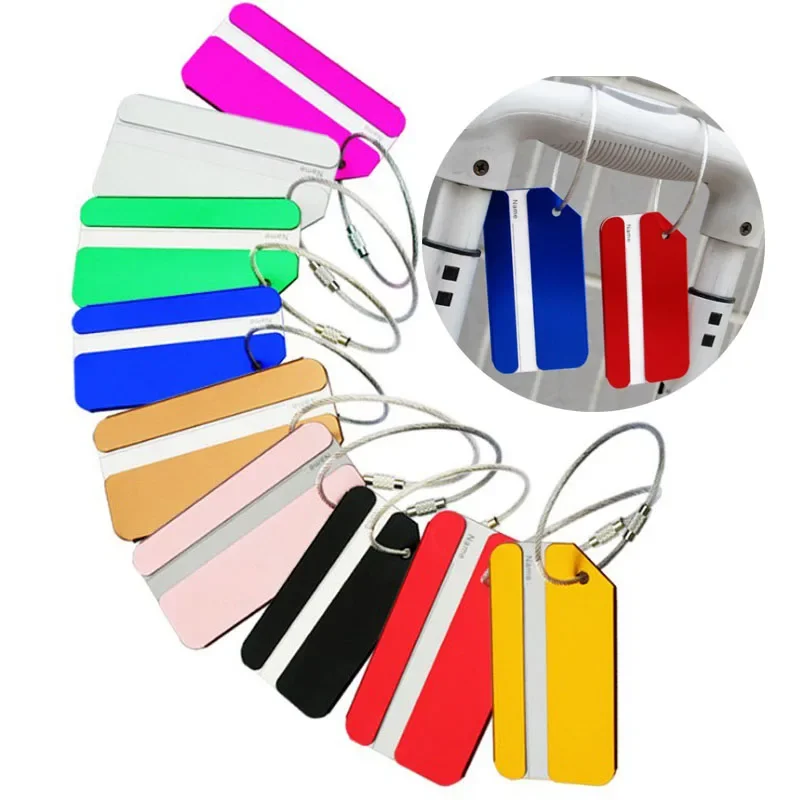 

Travel Luggage Tag Creative Casual Aluminium Alloy Suitcase Id Address Holder Baggage Boarding Luggage Tags Portable Label