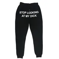 Men's Pants Stop Looking At My Dick Letter Print Drawstring Sweatpants Simple Men Women Sports Jogging Trousers 2