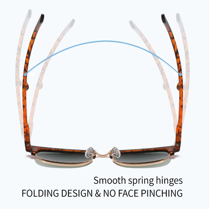 Folding HD Polarized Men Women Sunglasses Classic Fashion Club Brand Folded Driving Sun Glasses Blind Drop Shipping Masculino