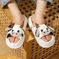 Four Season Cartoon Cow Women Linen Slippers Couples Indoor Soft Sandals Men Home Comfortable Slides Adults Cozy Non-slip Shoes - Image 4
