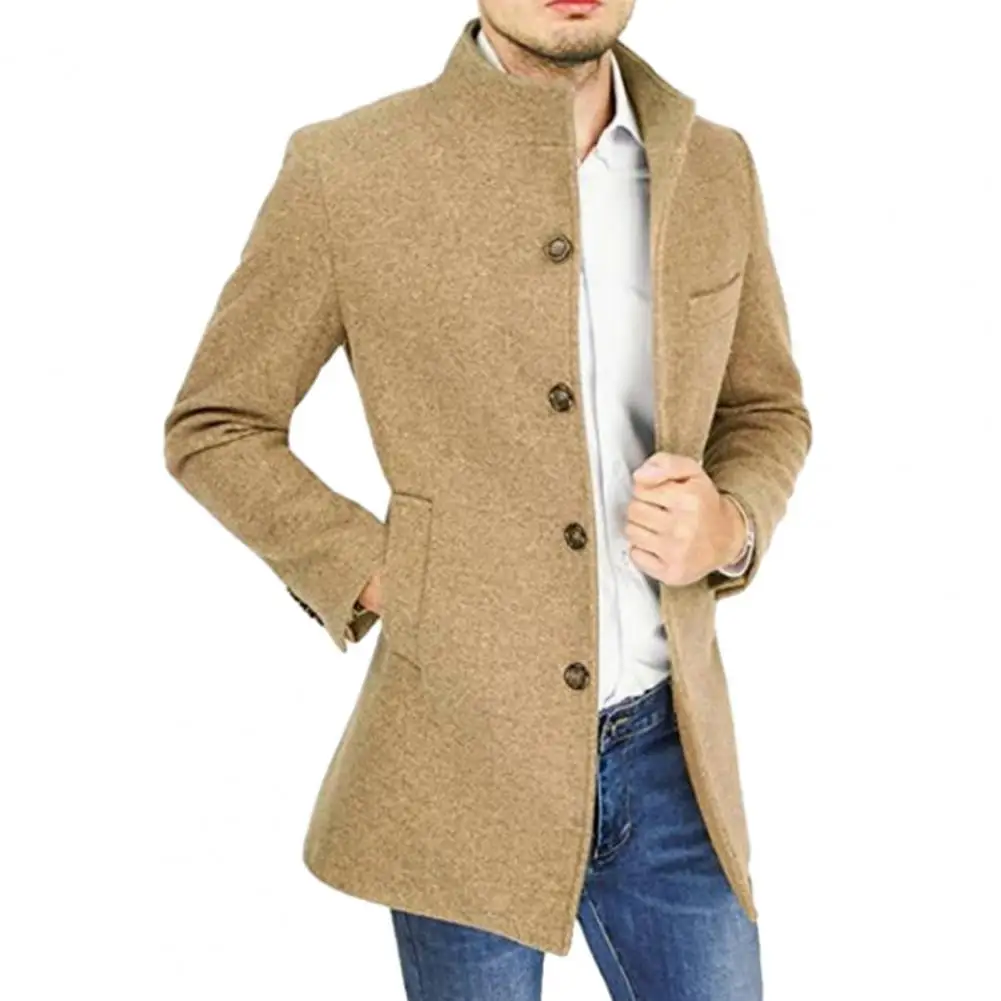 Trench Coat Mosto Wool Coat Men Coats Stand Collar Single-breasted - Main Image