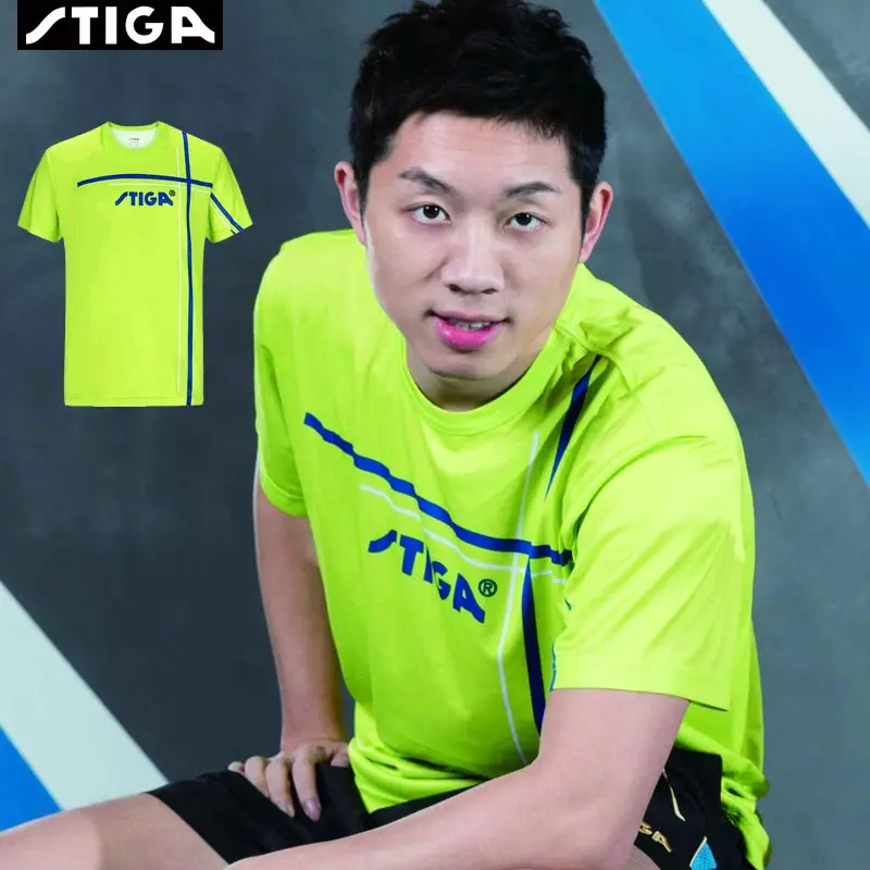 Stiga Table Tennis Men Sportswear Quick Dry Short Sleeved Shirt Badminton Jerseys