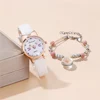 Personalized Cat Pu Leather Children's watch 3 Colors Cartoon Wristwatch For Student Girls Gift With Bracelet 1