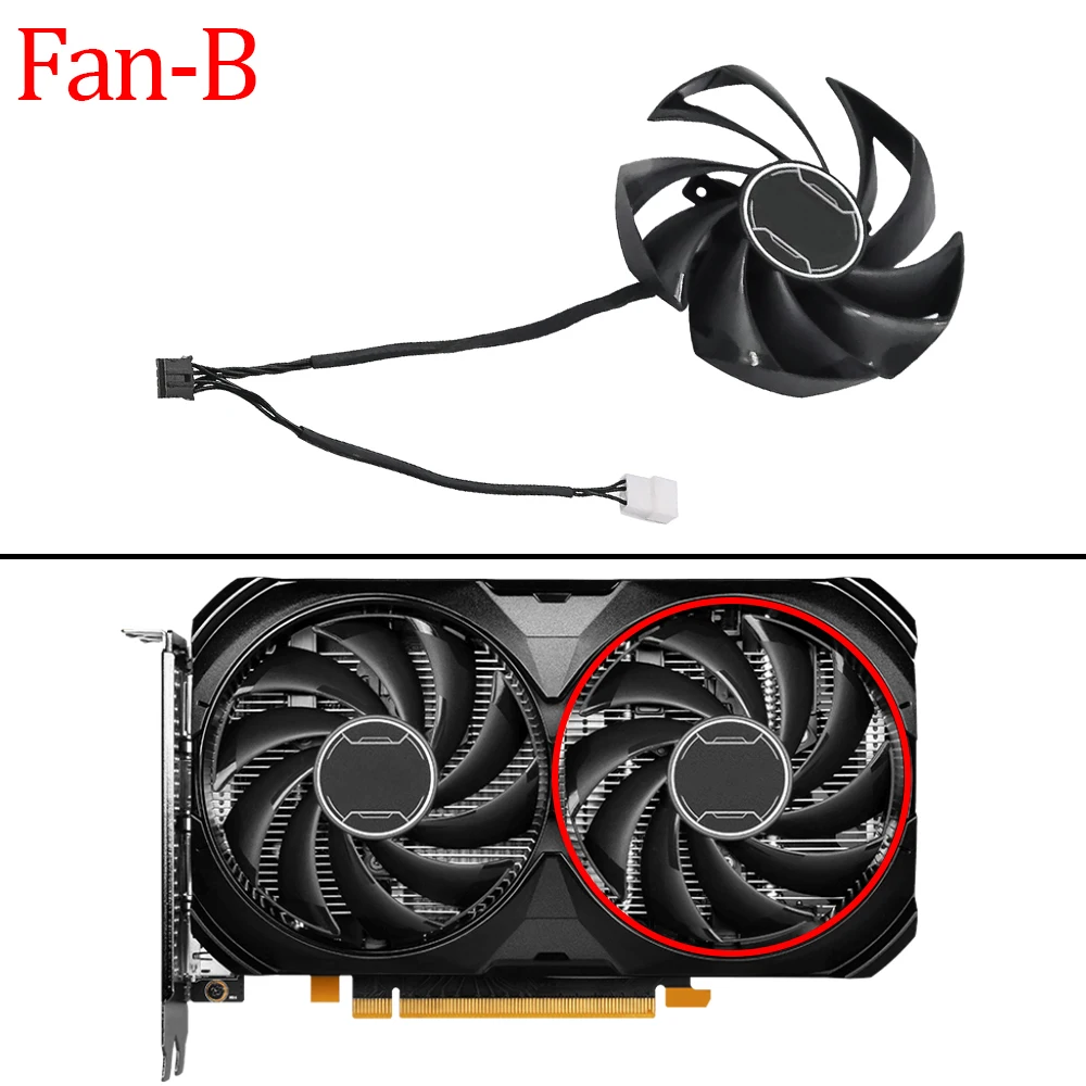 Video Card Fan Replacement for MSI RTX 4060 Ti VENTUS 2X Balck