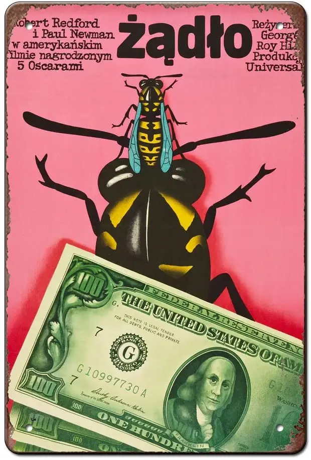 Металлический жестяной плакат по мотивам фильма The Sting 1973 настенный винтажный