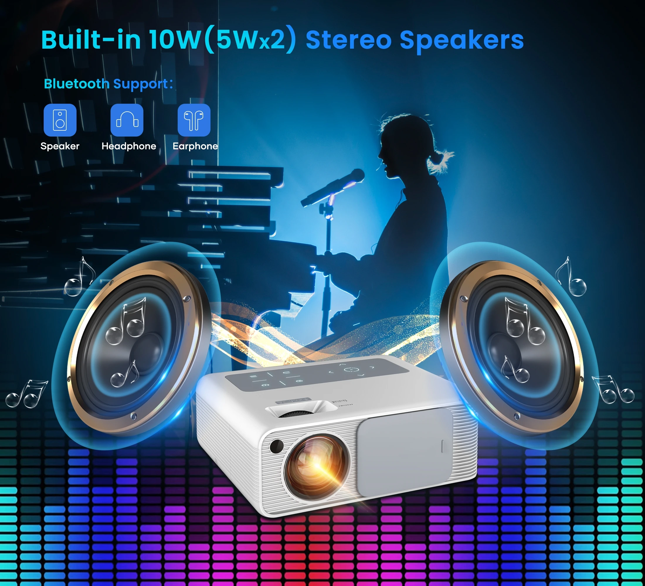 BIGASUO 28000LM Smart 4K Projector android Support Ultra HD Native 1080P Home Theater Beamer 1800ANSI Wifi BT Portable Projector