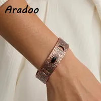 ARADOO Onyx  Pure Copper Bracelet Neodymium Magnet Open Cuff 3500 Gauss Magnetic Therapy Bangles 1