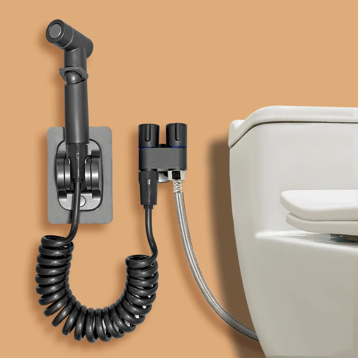 Handheld Bidet Sprayer Bidet Toilet Sprayer Set Spray Water Bathroom Double Outlet Angle Valve Accessories