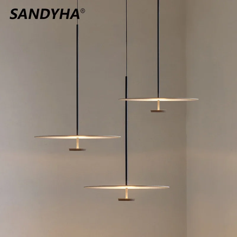 

Nordic Minimalist Acrylic Disc Ring Chandeliers Led Pendant Lamp for Bedroom Dining Room Kitchen Island Lighting Lustre Salon