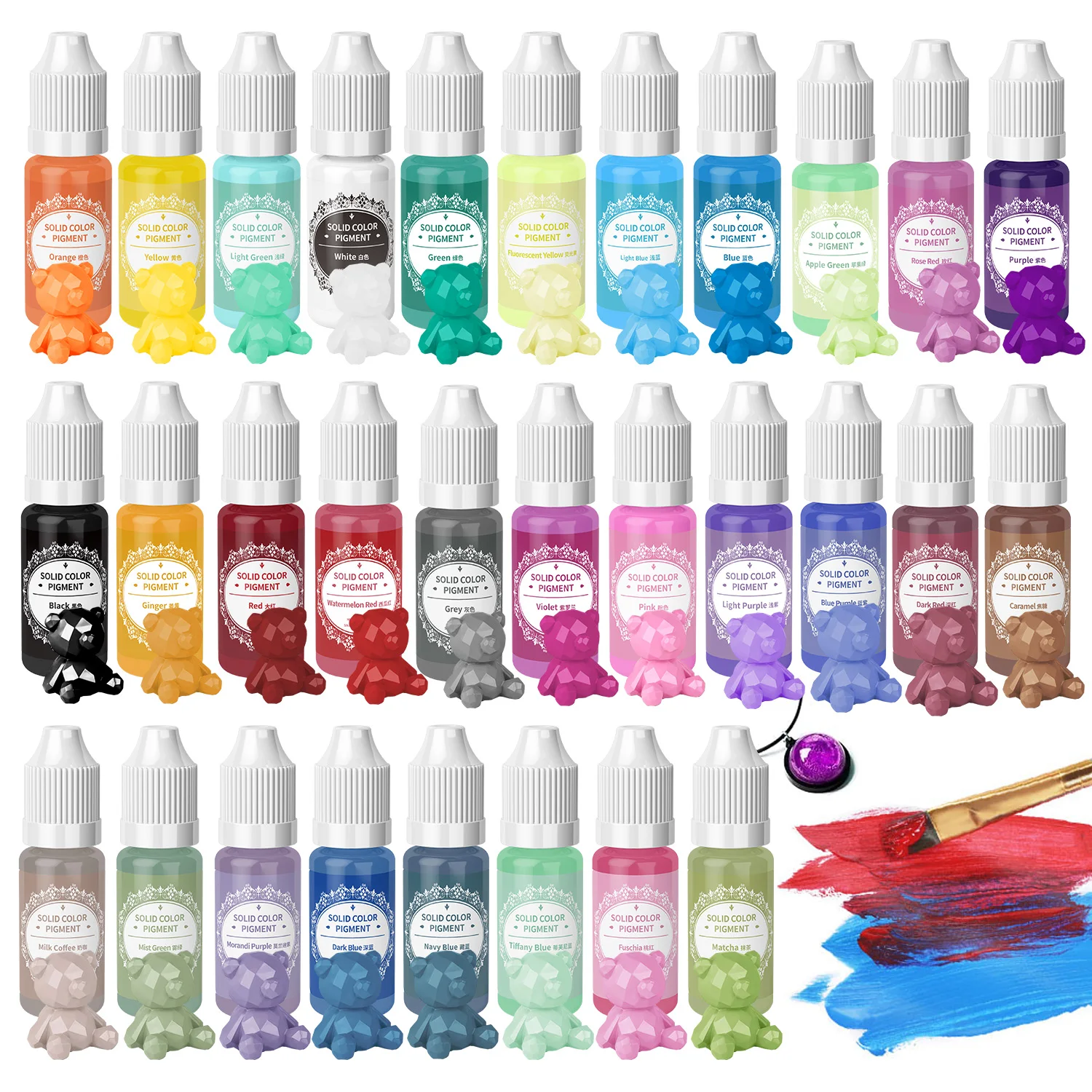 10ml/Bottle Solid Color Epoxy Resin Pigments Liquid Colorant Dye Epoxy Resin Dye DIY Art Jewelry Making Supplies Pigments