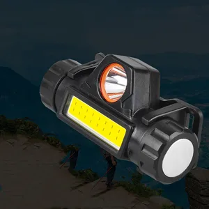 Drop Shipping Portable mini XPE+COB LED Headlamp USB Rechargeable Camping Head lamp Fishing headlight flashlight torch
