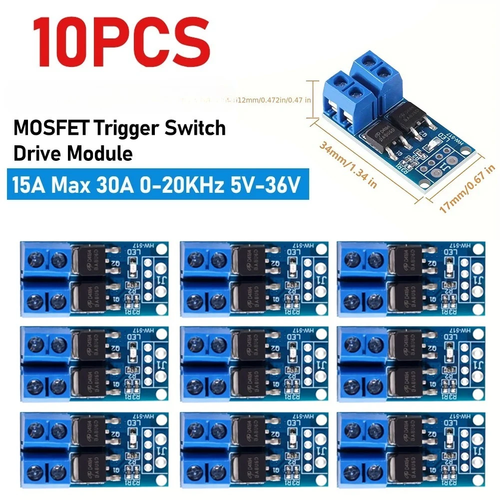 15A 400W MOSFET Trigger Switch Drive Modul PWM Regler Bedienfeld DC 5V-36V Elektronische Schalter Steuerplatine für Arduino