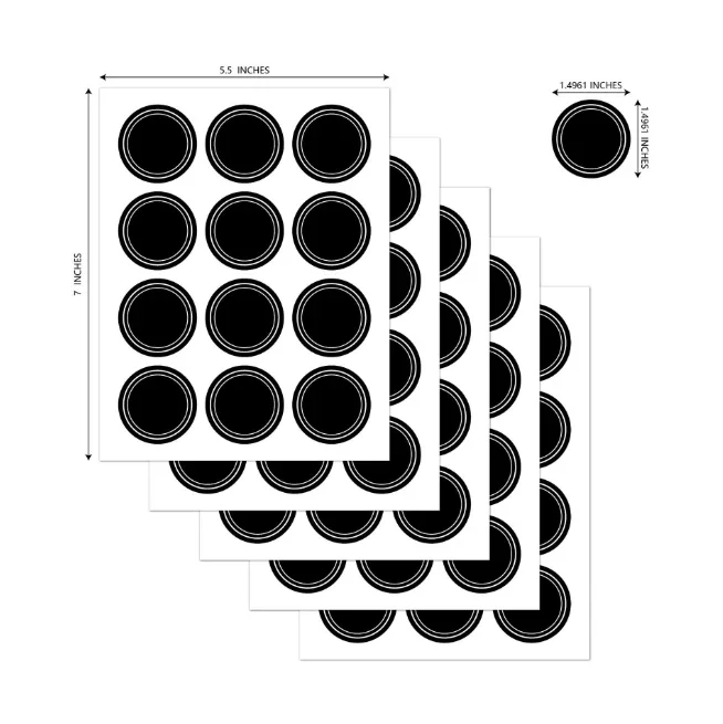 120pcs Round Shape Label Stickers Mason Jars Spice Bottle Pantry Food Storage Stickers Waterproof Reusable Blackboard