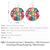 SOMEHOUR Inspried Sayings Print Wooden Drop Earrings For Women Treat People With Kindness Life Is Good Handmade Loops Dangle 2