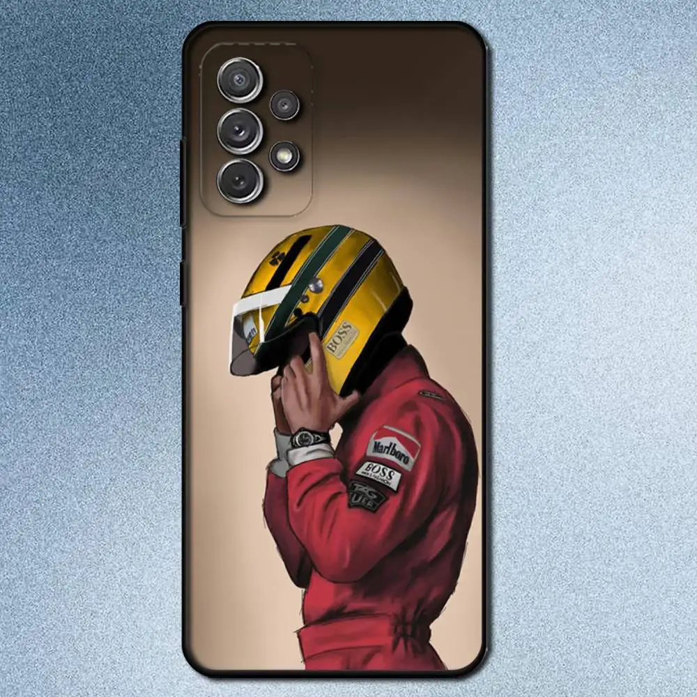 Ayrton Senna Racing Driver-Themed Black Phone Case