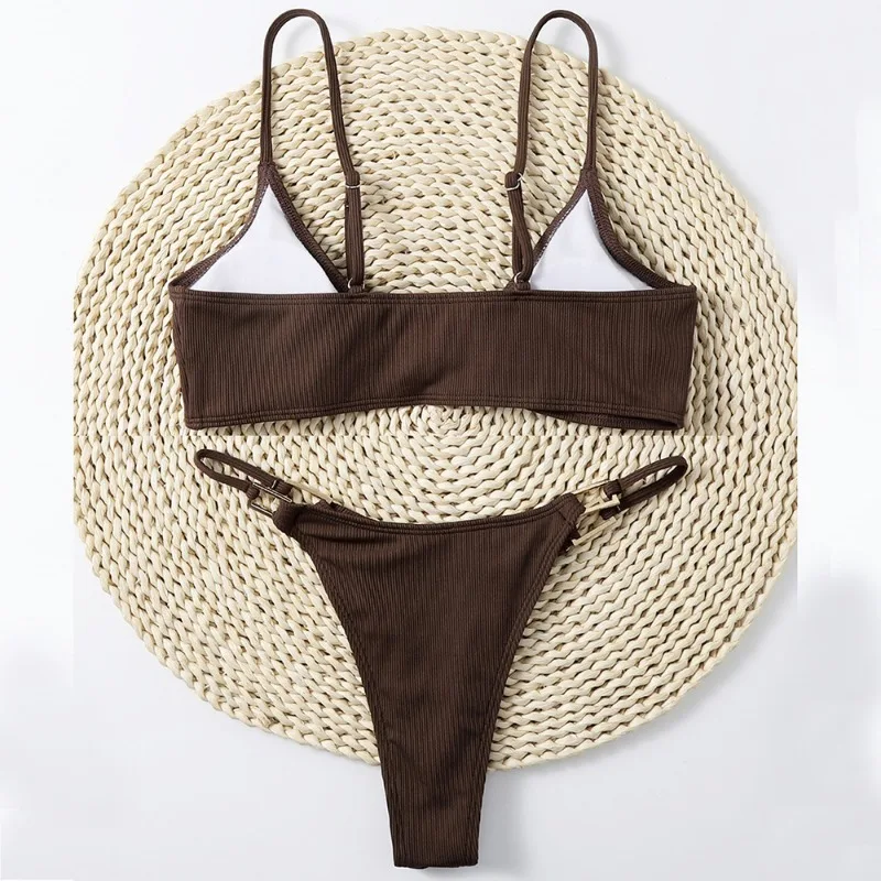 2024 Sexy Women's Bikini Swimsuits Shoulder High Waist Swimsuit Bathing Suit