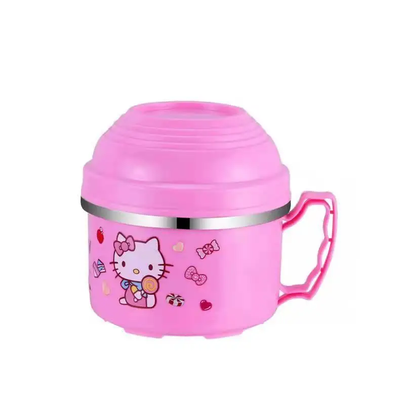 Hello Kitty 304 Stainless Steel Insulated Lunch Box Student Lunch Box Office Worker Bento