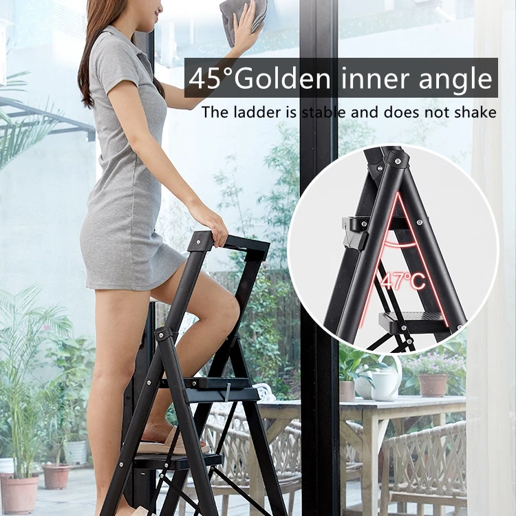 Lightweight Folding Ladder Carbon Steel Protable Ladder Chair For Home Foldable Ladder Stairs Household Climbing Ladders