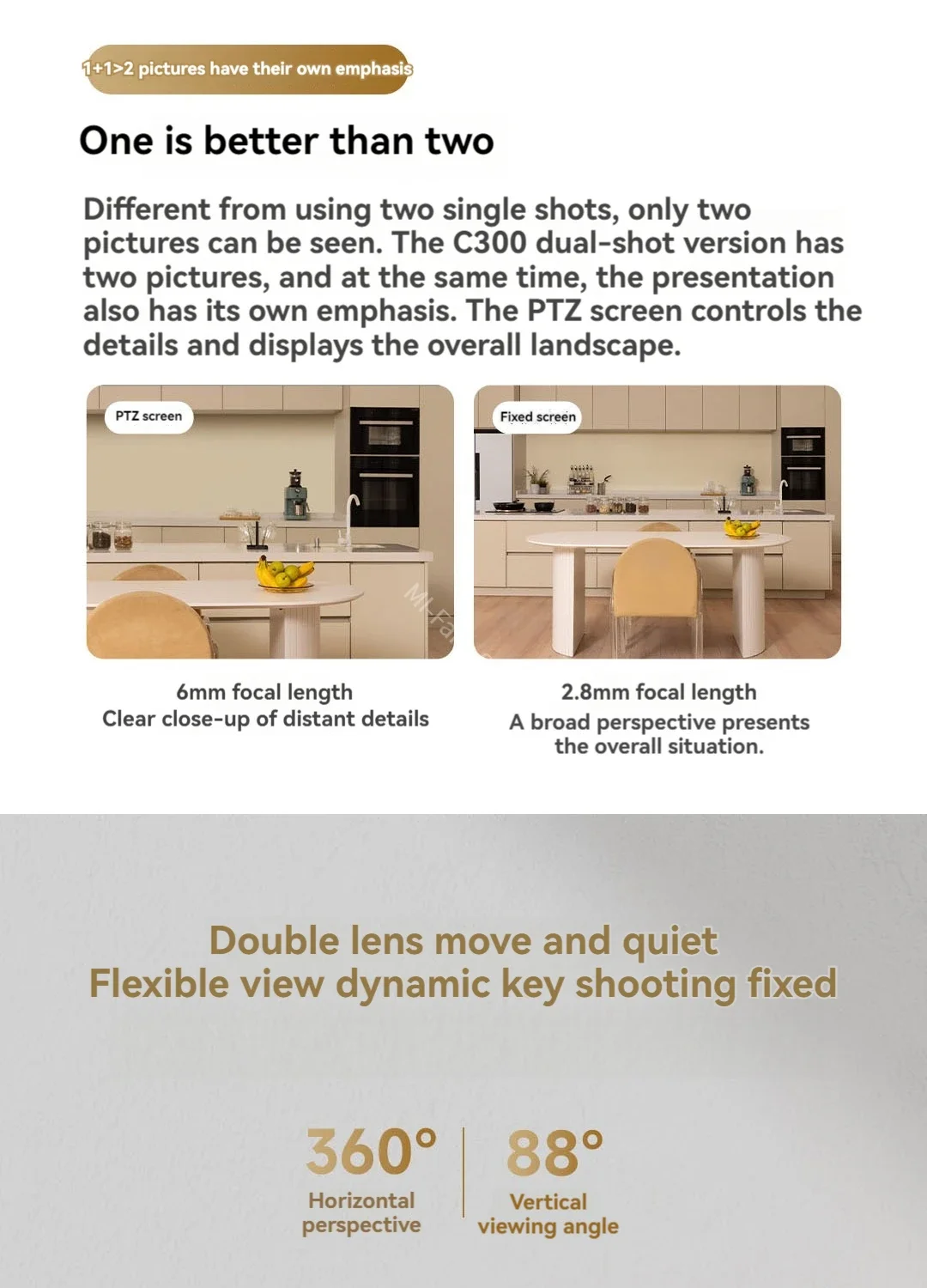 Gadgetoo Xiaomi Smart Camera C300 Dual Lens Version