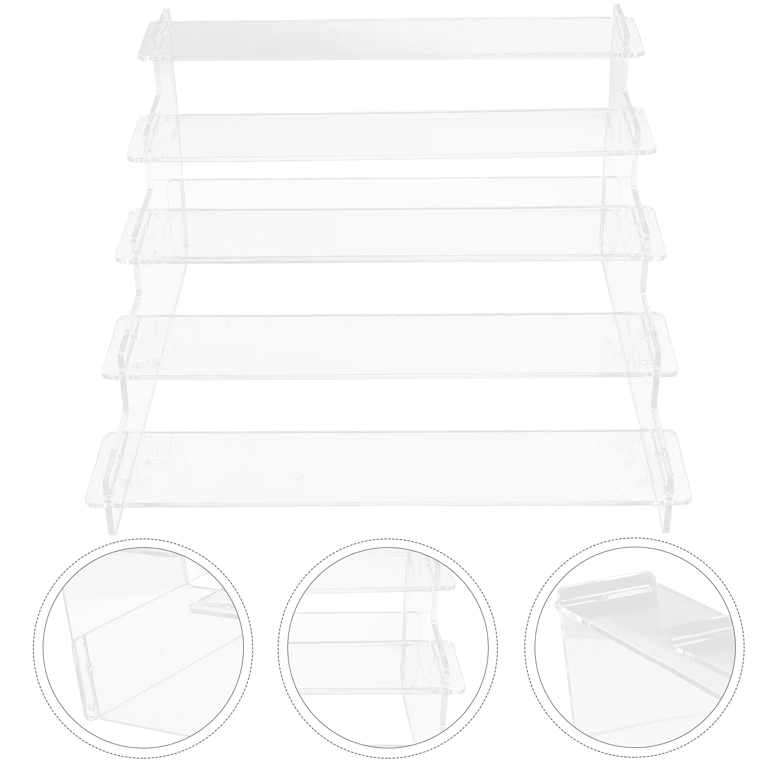 

Transparent Ladder Display Rack Perfume Holder Organizer Bracelet Stand Necklace Acrylic Clear Shelf Tiered