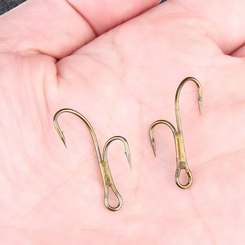 20Pcs Duple Hook Dead Bait Salmon Trout Ryder Pike Fishing Hooks Twins Hooks Golden Fishing Hooks Double Fishing Hooks