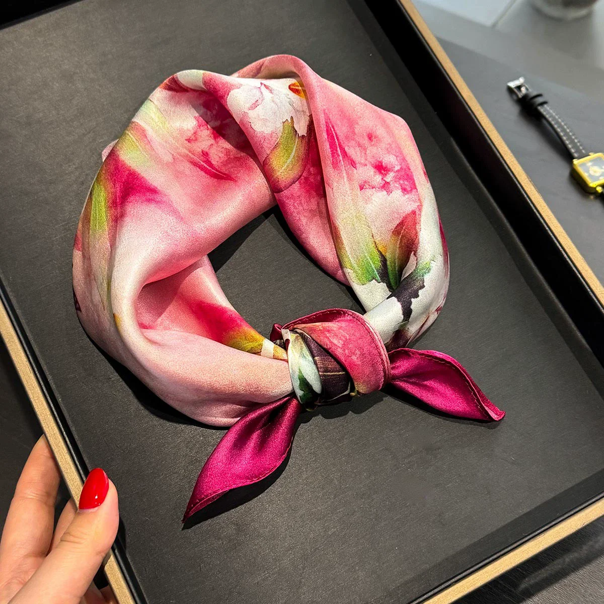 100% Silk Bandana Scarf – Luxury Square Neckerchief