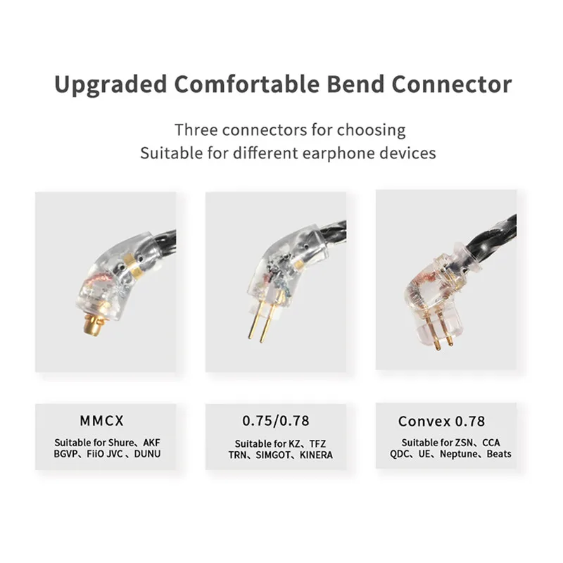 JCALLY Black TC08 PRO Silver Plated TYPE-C Earphone Upgrade Cable With MIC MMCX 2Pin 0.75/0.78 QDC for KZ CCA KBEAR TRN 7HZ TFZ — view 3