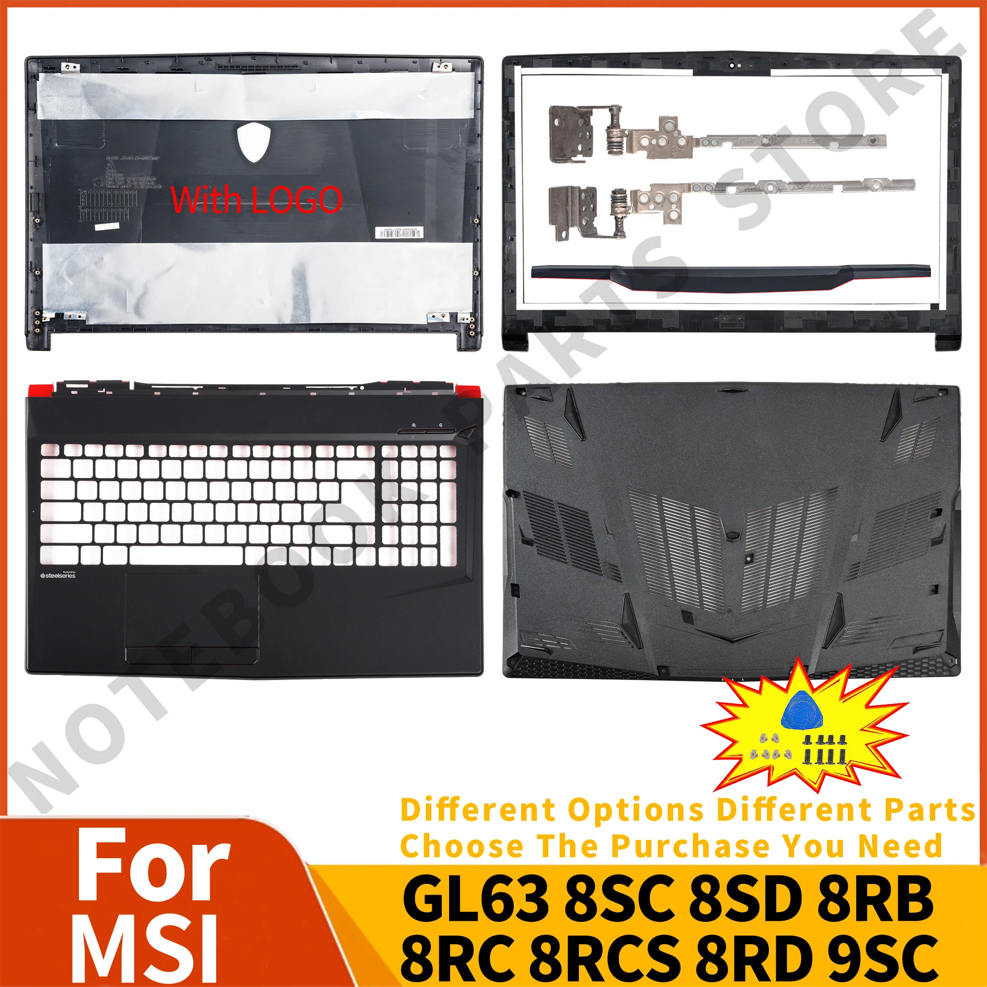 

Новинка для ноутбука MSI GL63 MS-16P4/16P6/16P7 8SC 8SD 8RB 8RC 8RCS 8RD 9SC, задняя крышка/безель/Упор для рук/Нижняя деталь 15,6 дюйма