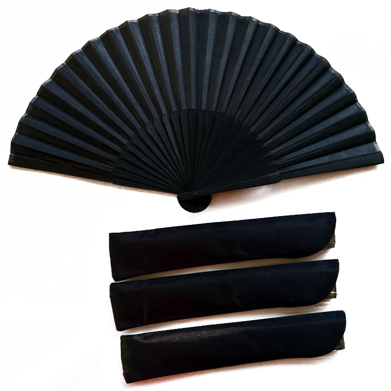 Folding Fan Black Hand Vintage For Wedding Party Favor Dance Home Decor