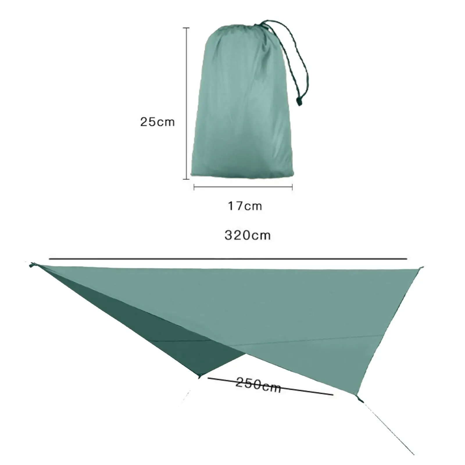 Heavy Duty Camping Tent Tarp Rain Fly Sun Shelter Hammock Picnic Mat with Ground Nails and Ropes for Hiking Garden Yard