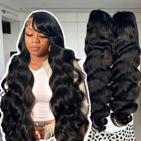 Perruque frontale en dentelle HD 13x4 en cheveux humains, densité 250, ondulations naturelles, 30-40 pouces, noire, prête à porter, Perruques frontales en 13x6, Perruques sans colle 5x5 à ondulations lâches effet eau 1