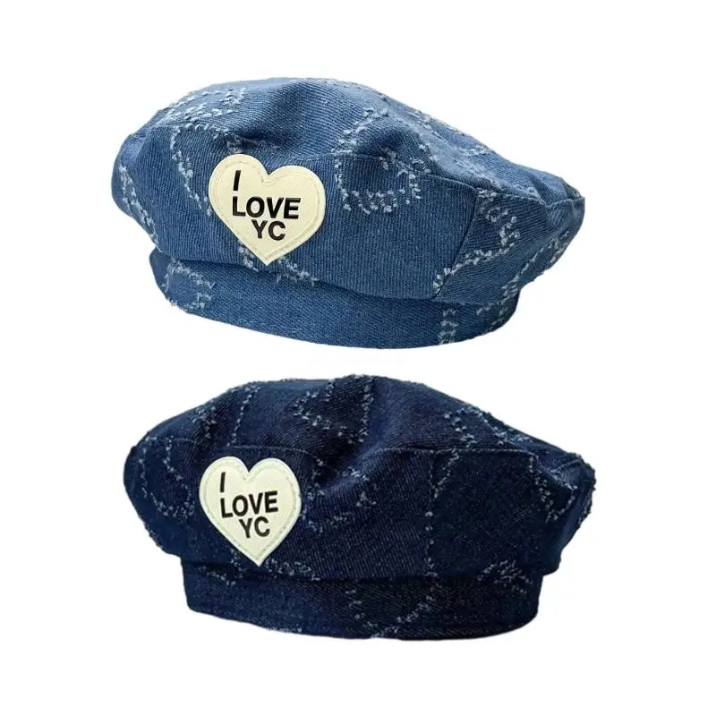 

Baby Denims with Artist Cap Fashionable for Little Girls Dropship