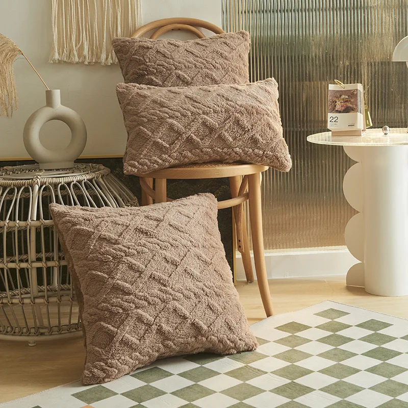 Solid Jacquard Geometrial Pattern Cushion Cover 1pc for Sofa and Bed throw pillow cover,cushion covers,pillow covers,cushion cover