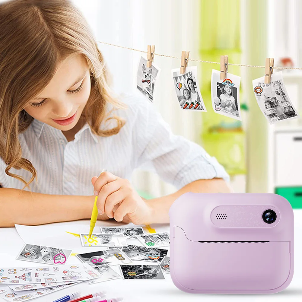 Instant Print Digital Camera for Kids with Video, MP3, and Games, USB Rechargeable Thermal Printer