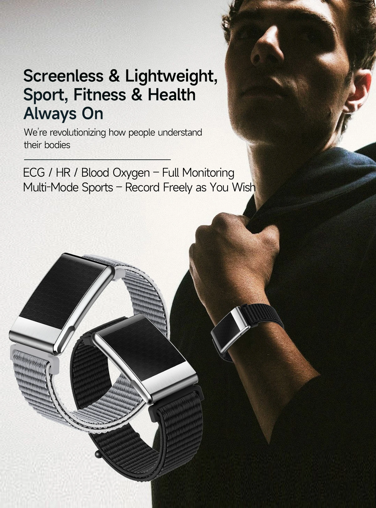New No Screen Health Bracelet Precise Heart Rate Blood Pressure ECG Monitor Call Reminder Smart Watch Sport Band Fitness Tracker