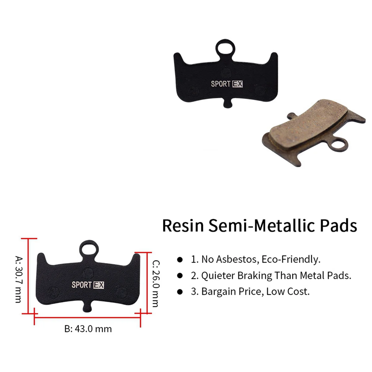 BAAU 12 Pairs Bicycle Disc Brake Pads for Dominion A4 Disc Brake,Sport EX