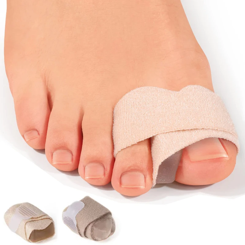 2pcs Hammer Toe Straightener Toe Splints Cushions Bandages For Correcting Crooked & Overlapping Toes Protector Foot Care Tool 2pcs silicone soft bunion corrector double loop overlapping toe straightener friction pain relief foot care tool pedicure c1823