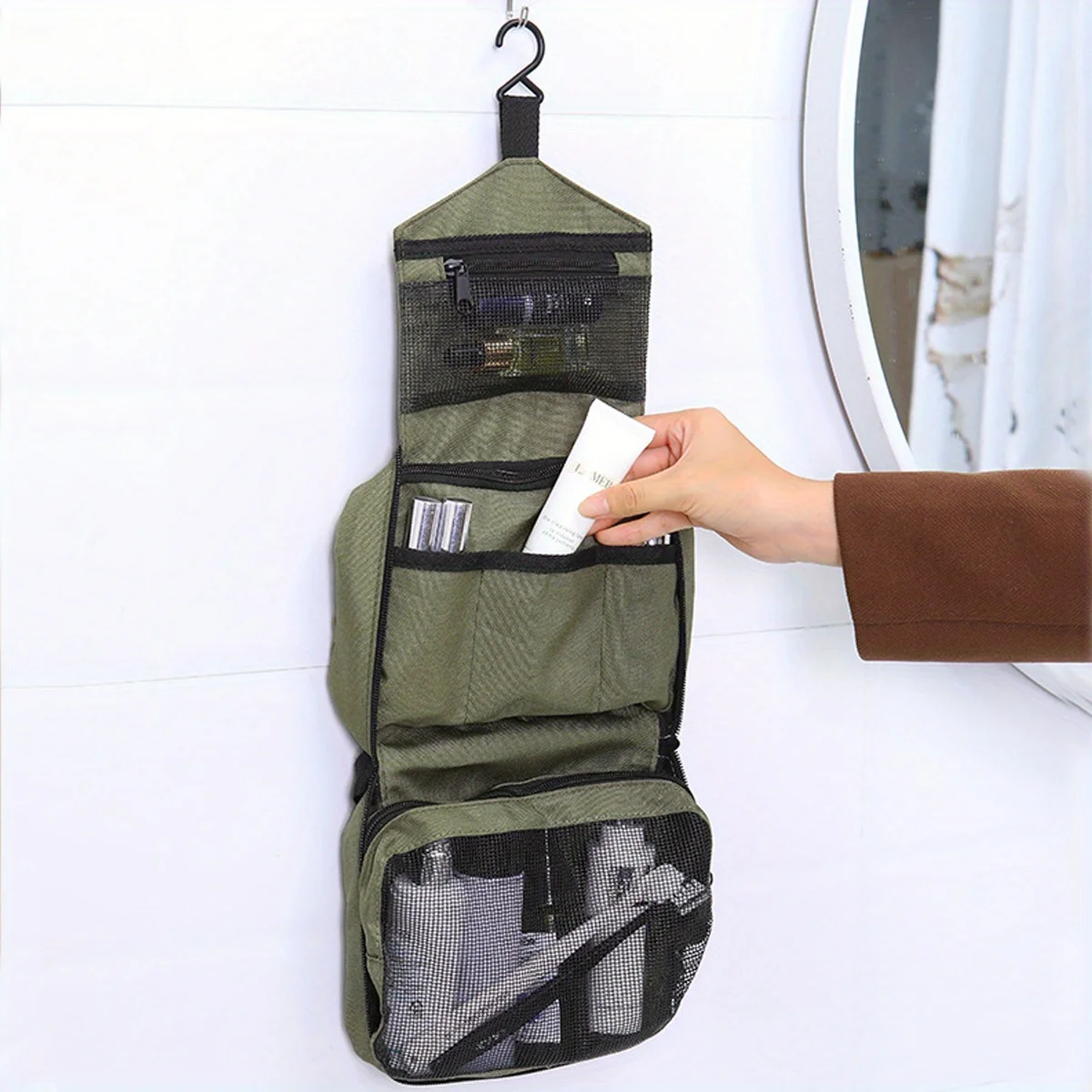 Hanging Men's Toiletry Bag Large Waterproof Cosmetic Bags Travel Organizer Lady Toiletries Makeup Toilet Foldable Bathroom Kit