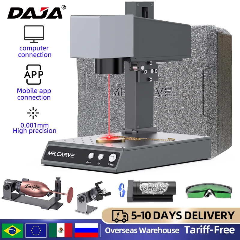DAJA M1 Pro Fiber Laser Engraver Portable Business Laser Marking Machine for Fast Precise Engraving Plastic Leather All Metals