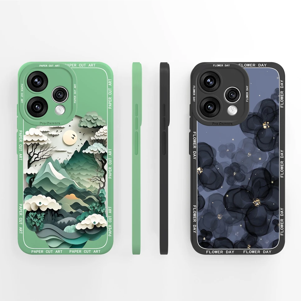 Pretty Flowers Soft Liquid Silicone Phone Case - Lightweight Cover