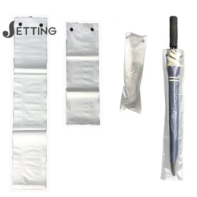100pcs Disposable Umbrella Bag Transparent Waterproof Plastic Umbrella Cover Hotel Lobby Doorway Bag