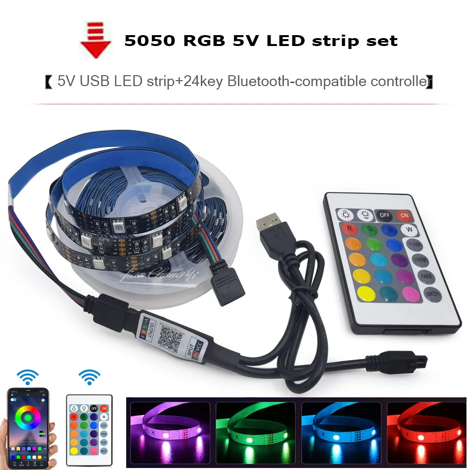 Led Light Strip 5050 Usb 5v Rgb Strip Flexible Tuya Wifi Bluetooth