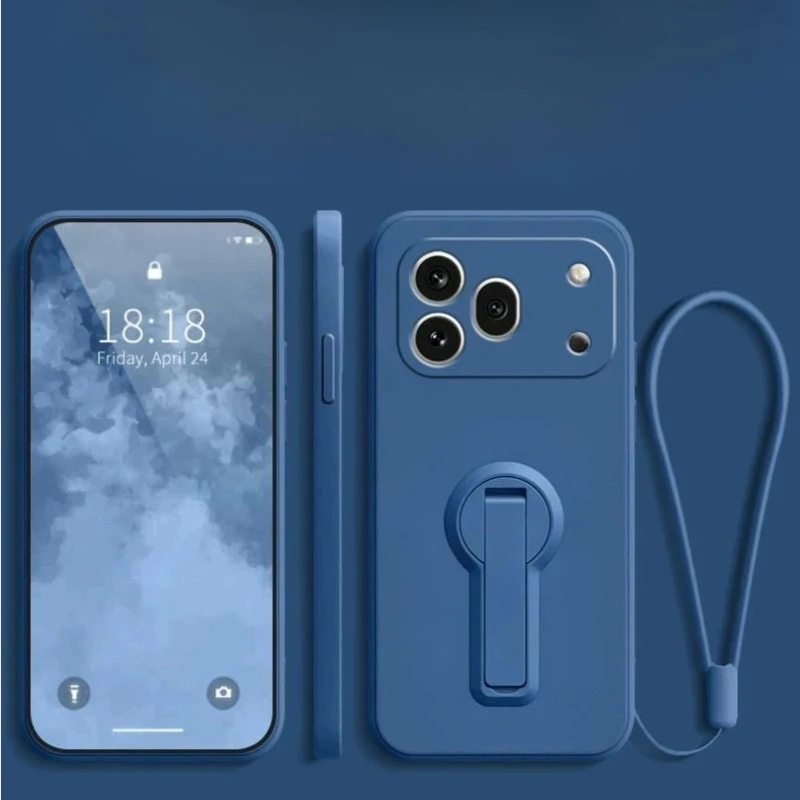 Liquid Silicone Shockproof Case with Lanyard and Stand Holder