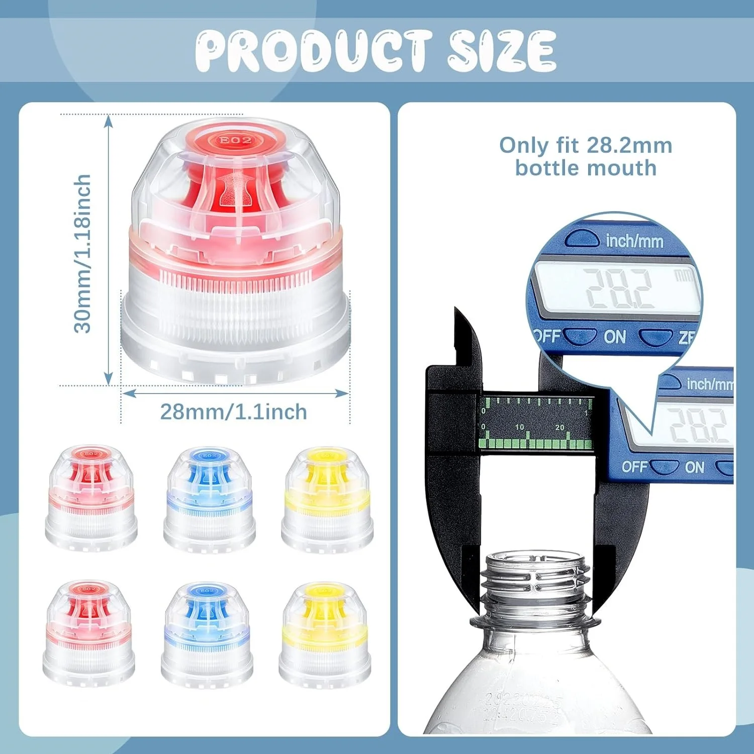 28mm Push Pull Replacement Caps Reusable Soda Twisted Water Bottle Lid for 28 mm Sport Bottle Cap 10Pcs