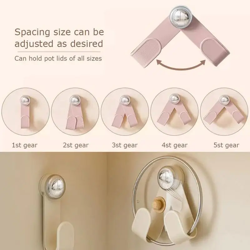 Rotating Suction Cup Pot Lid Rack Kitchen  Chopping Board Hanger Cutting Board Hooks Punching-free Wall Mounted Pot Lid Holder